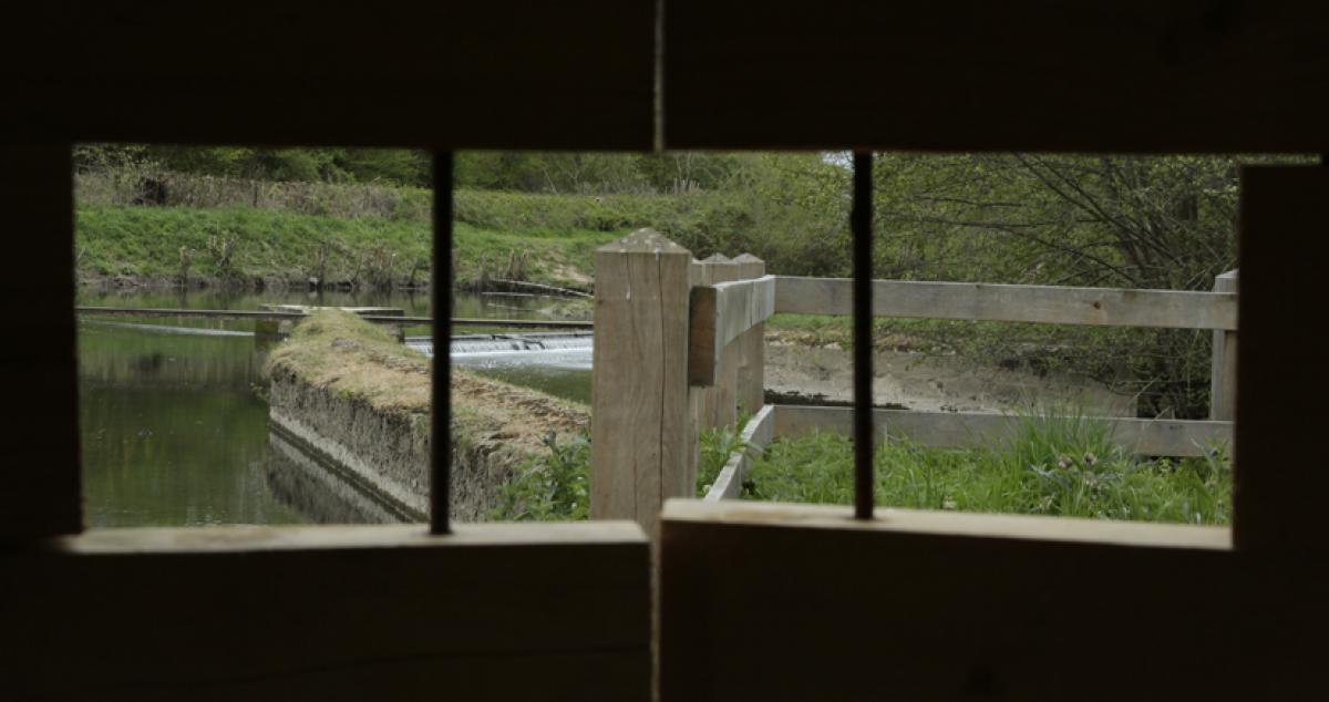 Le paysage cadré depuis la capsule du becquet à Bourth