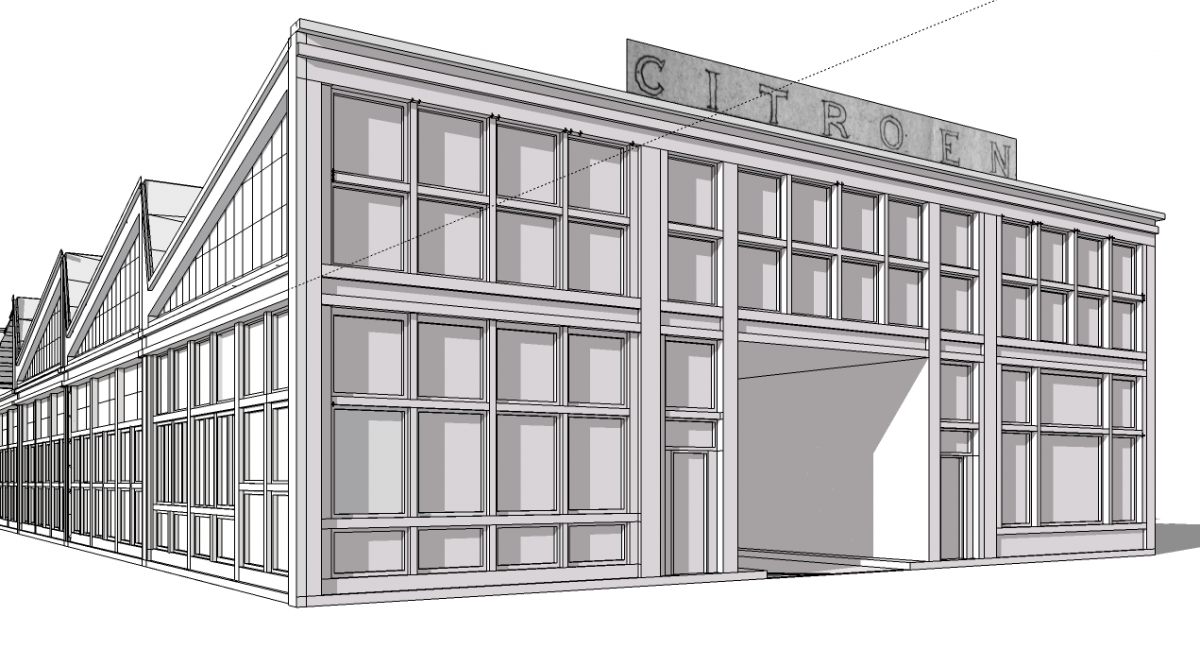 Garage de la porte océane. Modélisation préparatoire