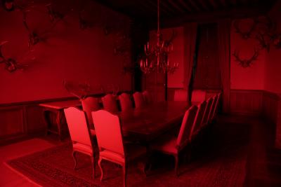  La salle des trophées traitée pour l'exposition "Château rouge"